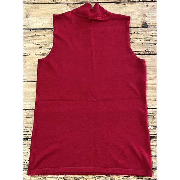 Additions by Chico’s Size 0 Red Sleeveless Stretchy Turtleneck Layering Top - Picture 2 of 7